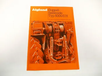 Original Prospekt Igland Anbau Doppel Seilwinde Typ 5000/2H für Schlepper Forst