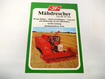Original Prospekt JF MS 707 910 Anbau Mähdrescher für Schlepper 1980er Jahre