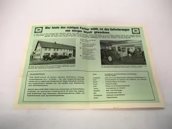 Original Prospekt John Deere Vertragshändler Ernst Degenhart Schwaighausen 1977