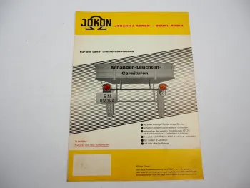 Original Prospekt Jokon Johann & Konen Beuel Rhein Leuchten f. Traktor Anhänger