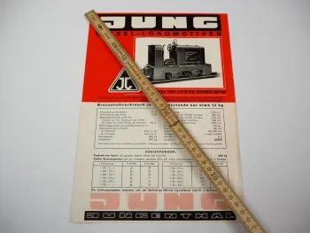 Original Prospekt Jung Jungenthal Diesel Lokomotive EL105 Schmalspur 1950