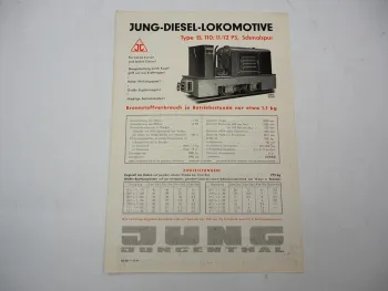 Original Prospekt Jung Jungenthal EL110 Diesel Lokomotive Schmalspur 1949