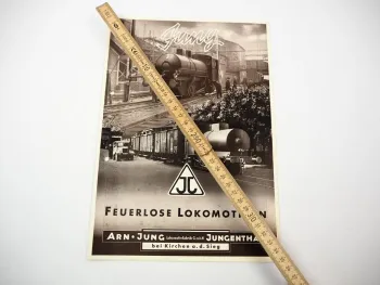Original Prospekt Jung Jungenthal Lokomotivfabrik Feuerlose Lokomotiven 1938