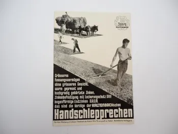 Original Prospekt Kaltenbach Handschlepprechen 1930er Jahre