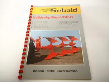 Original Prospekt Sebald Anbaugeräte Pflüge Anhänger für Traktoren 42 Seiten