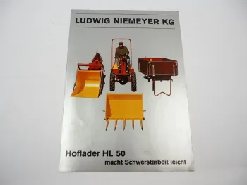 Original Prospekt LUNI Ludwig Niemeyer HL50 Hoflader ca. 1970er Jahre