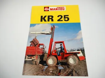 Original Prospekt Manitou KR 25 Gabelstapler Allrad mit 4 Seiten von 1984