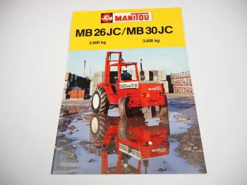 Original Prospekt Manitou MB 26 30 JC Geländelstapler mit 4 Seiten von 1984