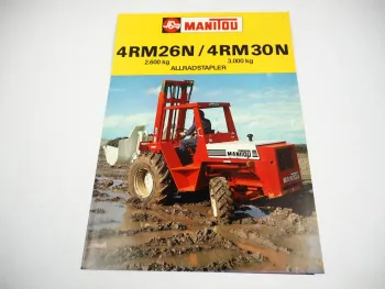 Original Prospekt Manitou Serie 4RM 26 30 N Allradstapler mit 6 Seiten von 1984