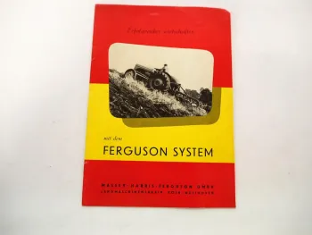 Original Prospekt Massey Harris Ferguson System Gerätekupplung f. Schlepper 1956