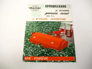 Original Prospekt Matrot effeuilleuse de betteraves Anbaugerät am Schlüter 6600