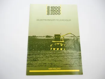 Original Prospekt New Holland S 1800 1900 2200 Selbstfahrender Feldhäcksler 1986