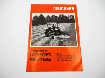 Original Prospekt Niemeyer RO 135 165 Kreisel Mähwerk 1970 mit technischen Daten