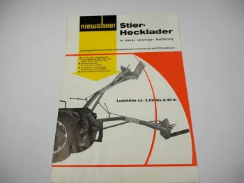 Original Prospekt Niewöhner Stierhecklader Zusatzgerät für sämtliche Schlepper