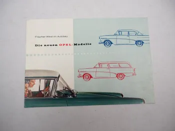 Original Prospekt Opel Rekord P1 Limousine Caravan 1957