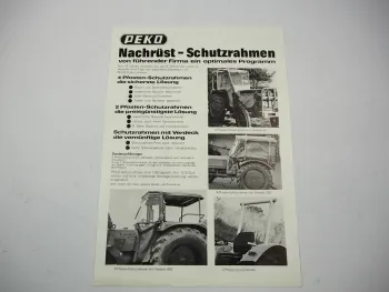 Original Prospekt Peko Nachrüst Schutzrahmen am Fendt MF Deutz Traktor
