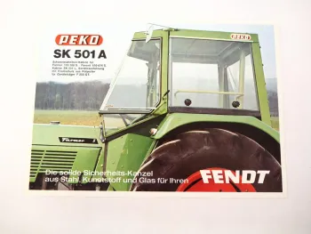 Original Prospekt Peko SK501A Traktorkabine an Fendt Farmer 1975