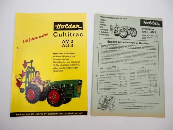 Original Prospekt Preisliste Holder Cultitrac AM2 AG3 Allradschlepper 1970