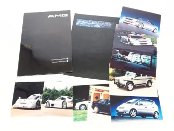 Original Prospekt Pressemappe Mercedes Benz AMG Modelle mit 9 Fotos ca. 1997