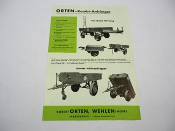 Original Prospekt Robert Orten Wehlen Fahrzeugbau Kombi Anhänger