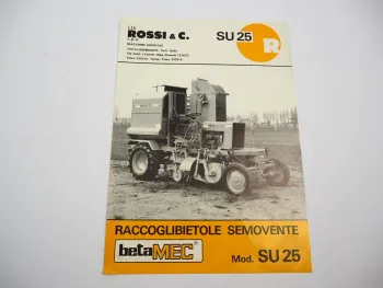 Original Prospekt Rossi & C. SU25 Rübenerntemaschine Italien 1970/80er Jahre