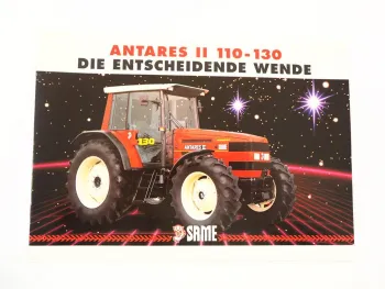 Original Prospekt Same Antares II 110 130 Schlepper mit technischen Daten 1998
