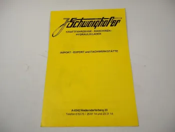 Original Prospekt Schwaighofer Anbauhydrauliklader Anhängelader Anbaubagger