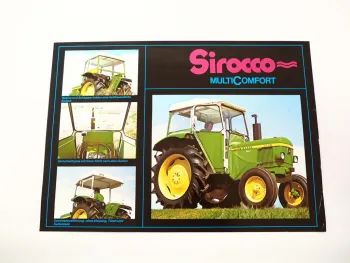 Original Prospekt Sirocco Traktorkabine an John Deere 2130 1980er Jahre