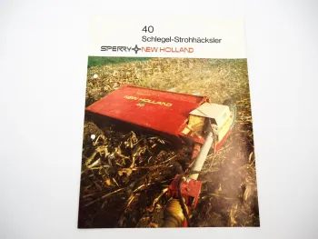 Original Prospekt Sperry New Holland 40 Schlegel Strohhäcksler 1975
