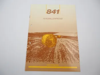 Original Prospekt Sperry New Holland 841 Rundballenpresse 1986