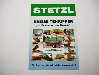 Original Prospekt Stetzl EDK TK DK Dreiseitenkipper Anhänger Österreich 1990er