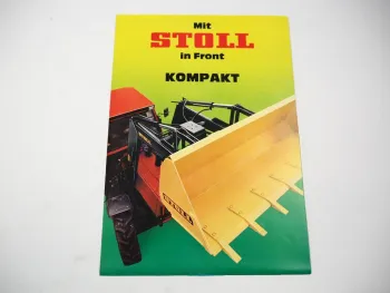 Original Prospekt Stoll Frontlader Kompakt 10 20 30 40 mit Arbeitswerkzeug 1985