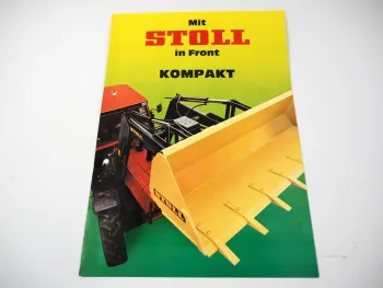 Original Prospekt Stoll Kompakt 10 20 30 40 Frontlader am Case Schlepper 1985