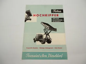 Original Prospekt Teha Toussaint & Hess Hochkipper für LKW 1956