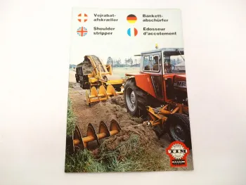 Original Prospekt TIM Bankettabschürfer Bodenbearbeitung am MF 590 Schlepper