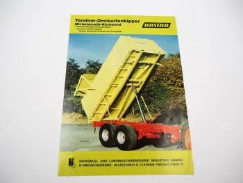 Original Prospekt Unsinn UK Tandem Dreiseiten Kippanhänger 5/1991
