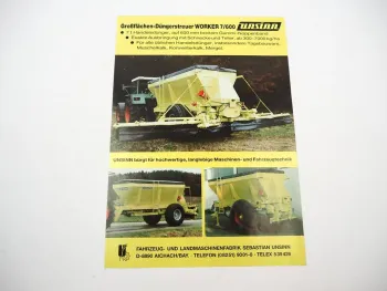 Original Prospekt Unsinn Worker 7/600 Großflächen Düngerstreuer 5/1989