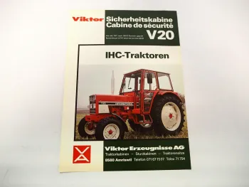 Original Prospekt Viktor V20 Sicherheitskabine an IHC 733 Traktor