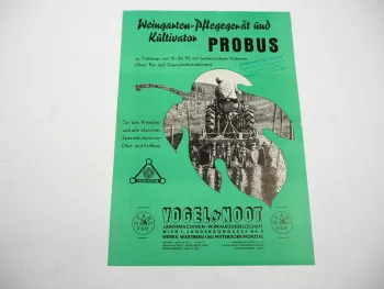 Original Prospekt Vogel & Noot Probus Kultivator für Weinanbau 1970/80er Jahre