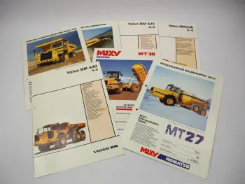 Original Prospekt Volvo BM A 30 - 40 Moxy MT 27 30 Komatsu Muldenkipper 7 tlg.