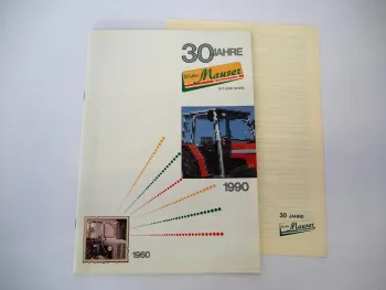 Original Prospekt Walter Mauser 30 Jahre Firmenjubiläum Traktor Kabinen 1990