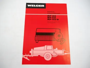 Original Prospekt Welger AP 42 52 52D Aufsammel Presse 1977 mit techn. Daten