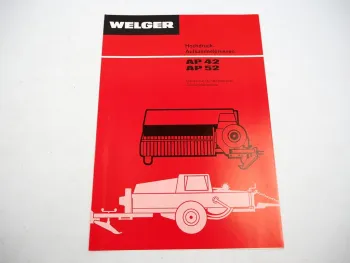Original Prospekt Welger AP 42 52 Hochdruck Aufsammel Presse 1977