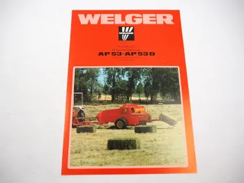 Original Prospekt Welger AP 53 53D Hochdruck Aufsammel Presse 1980