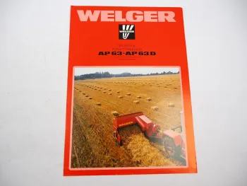 Original Prospekt Welger AP 63 63D Hochdruck Aufsammel Presse 1980