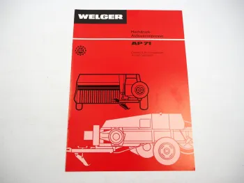 Original Prospekt Welger AP71 Aufsammel Presse 1977 mit technischen Daten