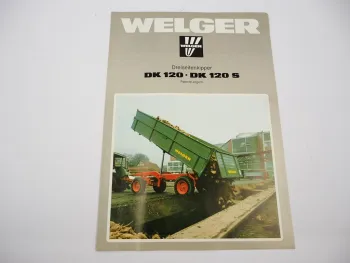 Original Prospekt Welger DK 120 120S Dreiseitenkipper 1979 mit technischen Daten