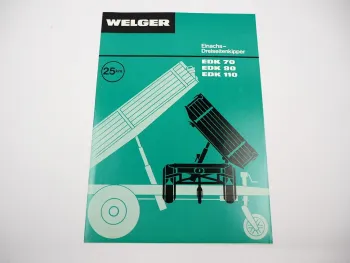 Original Prospekt Welger EDK 70 90 110 Einachs Dreiseitenkipper 1977