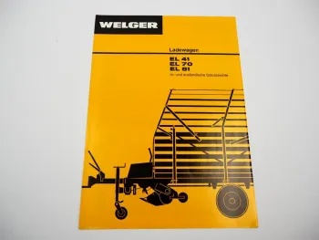 Original Prospekt Welger EL 41 70 81 Ladewagen 1977 mit technischen Daten