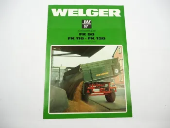 Original Prospekt Welger FK250 Großraum Anhänger Kipper P220 Plattformwagen 1984